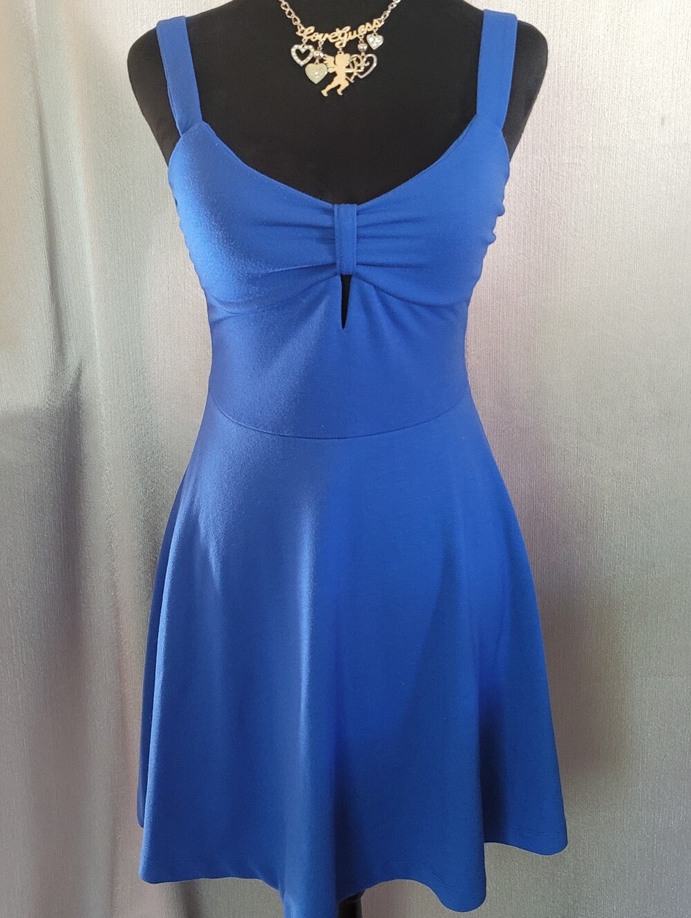 Blue Sleeveless Fit-and-Flare Dress - Classic Women's Summer Dress